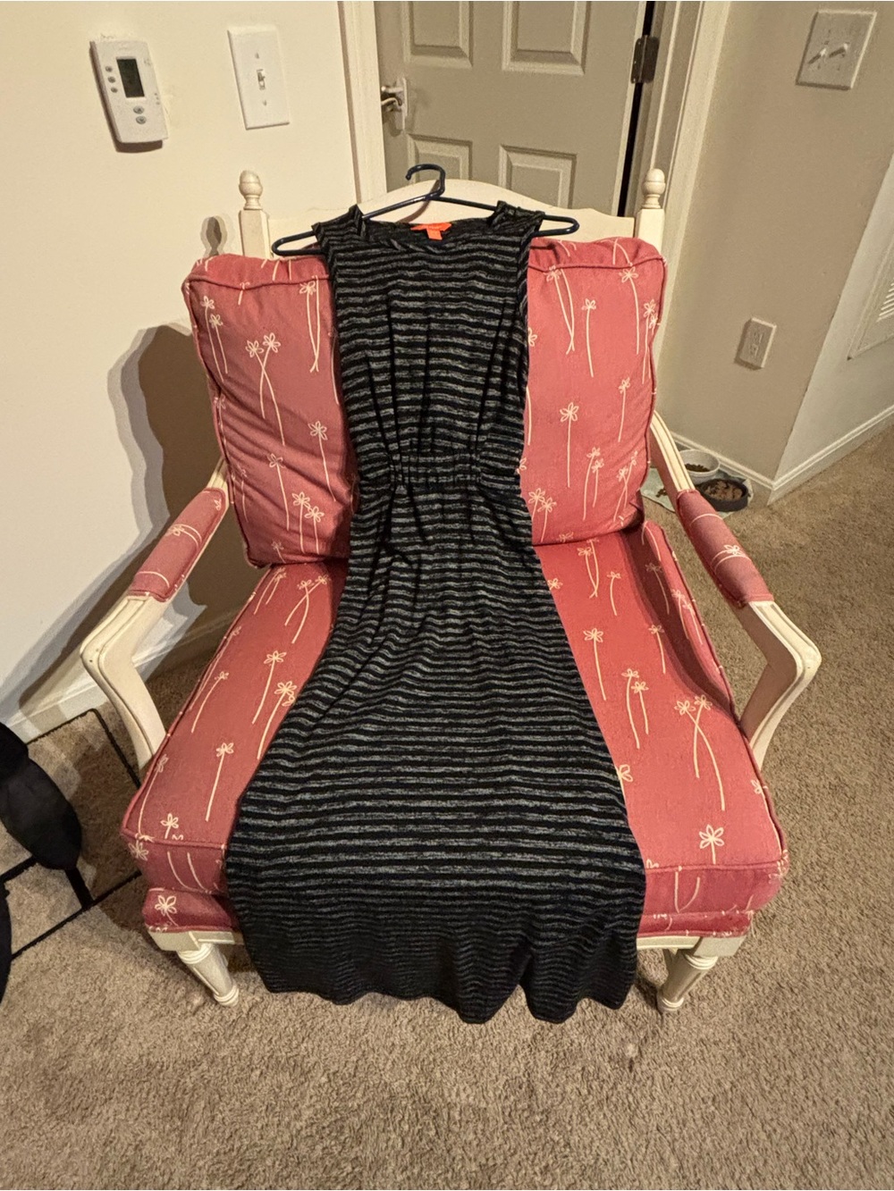 Joe Fresh Black and Gray Striped Maxi Dress